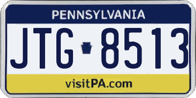 PA license plate JTG8513