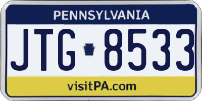 PA license plate JTG8533