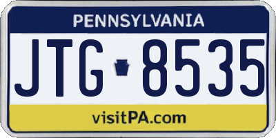PA license plate JTG8535