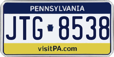 PA license plate JTG8538