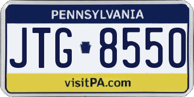 PA license plate JTG8550
