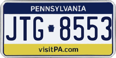 PA license plate JTG8553