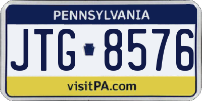 PA license plate JTG8576