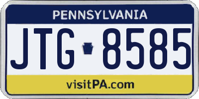 PA license plate JTG8585