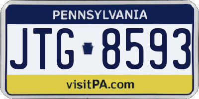 PA license plate JTG8593