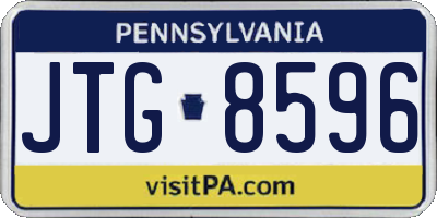 PA license plate JTG8596
