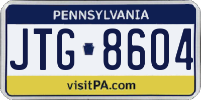 PA license plate JTG8604