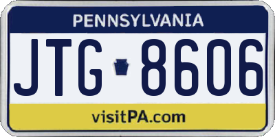 PA license plate JTG8606