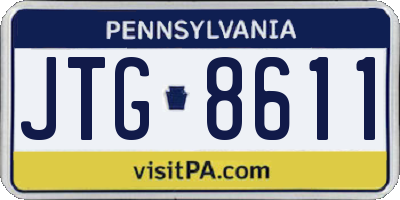 PA license plate JTG8611