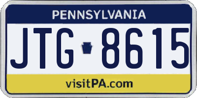 PA license plate JTG8615
