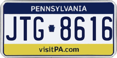 PA license plate JTG8616