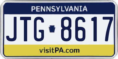 PA license plate JTG8617
