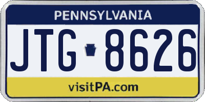 PA license plate JTG8626