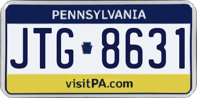 PA license plate JTG8631