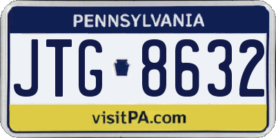 PA license plate JTG8632