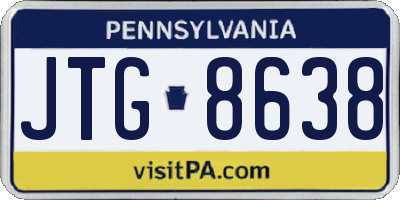 PA license plate JTG8638