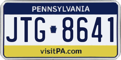 PA license plate JTG8641