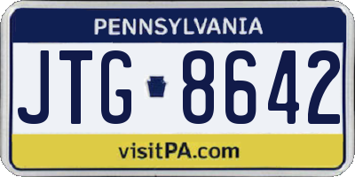 PA license plate JTG8642