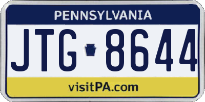 PA license plate JTG8644