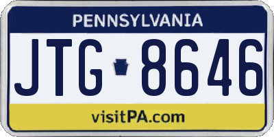 PA license plate JTG8646