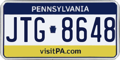 PA license plate JTG8648