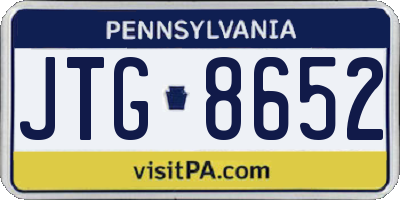 PA license plate JTG8652