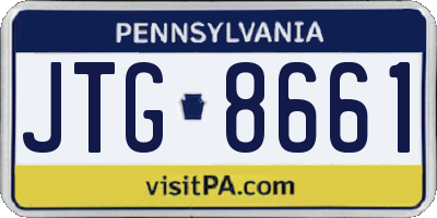 PA license plate JTG8661