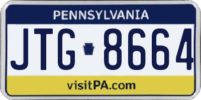 PA license plate JTG8664
