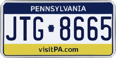 PA license plate JTG8665