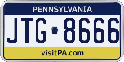 PA license plate JTG8666
