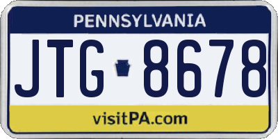PA license plate JTG8678