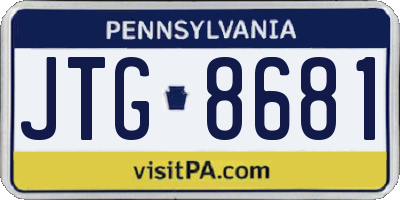 PA license plate JTG8681