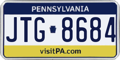 PA license plate JTG8684