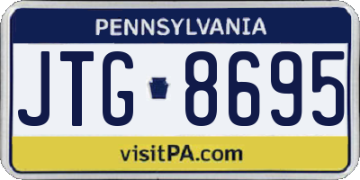 PA license plate JTG8695