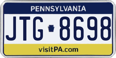 PA license plate JTG8698