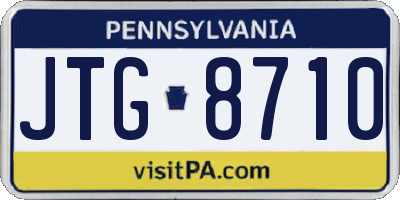 PA license plate JTG8710