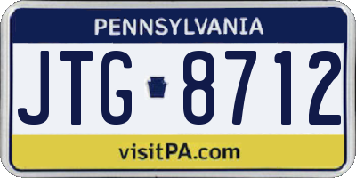 PA license plate JTG8712