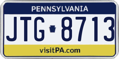 PA license plate JTG8713