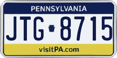 PA license plate JTG8715
