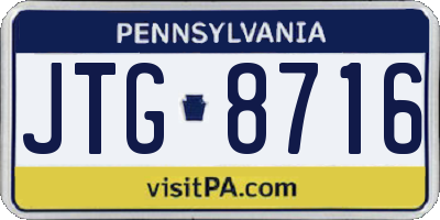 PA license plate JTG8716