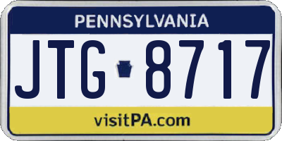 PA license plate JTG8717
