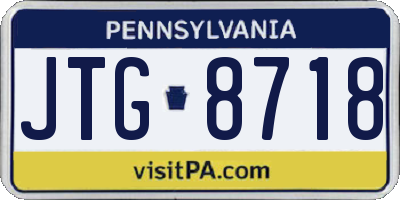 PA license plate JTG8718