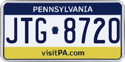 PA license plate JTG8720