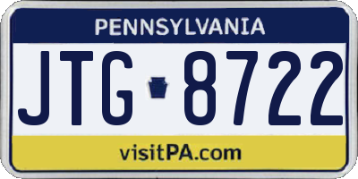 PA license plate JTG8722