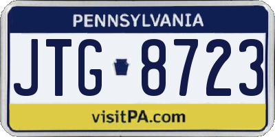 PA license plate JTG8723