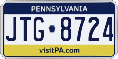 PA license plate JTG8724