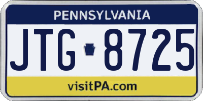 PA license plate JTG8725