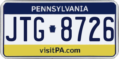 PA license plate JTG8726