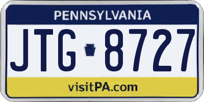 PA license plate JTG8727