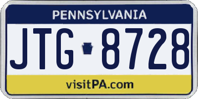 PA license plate JTG8728
